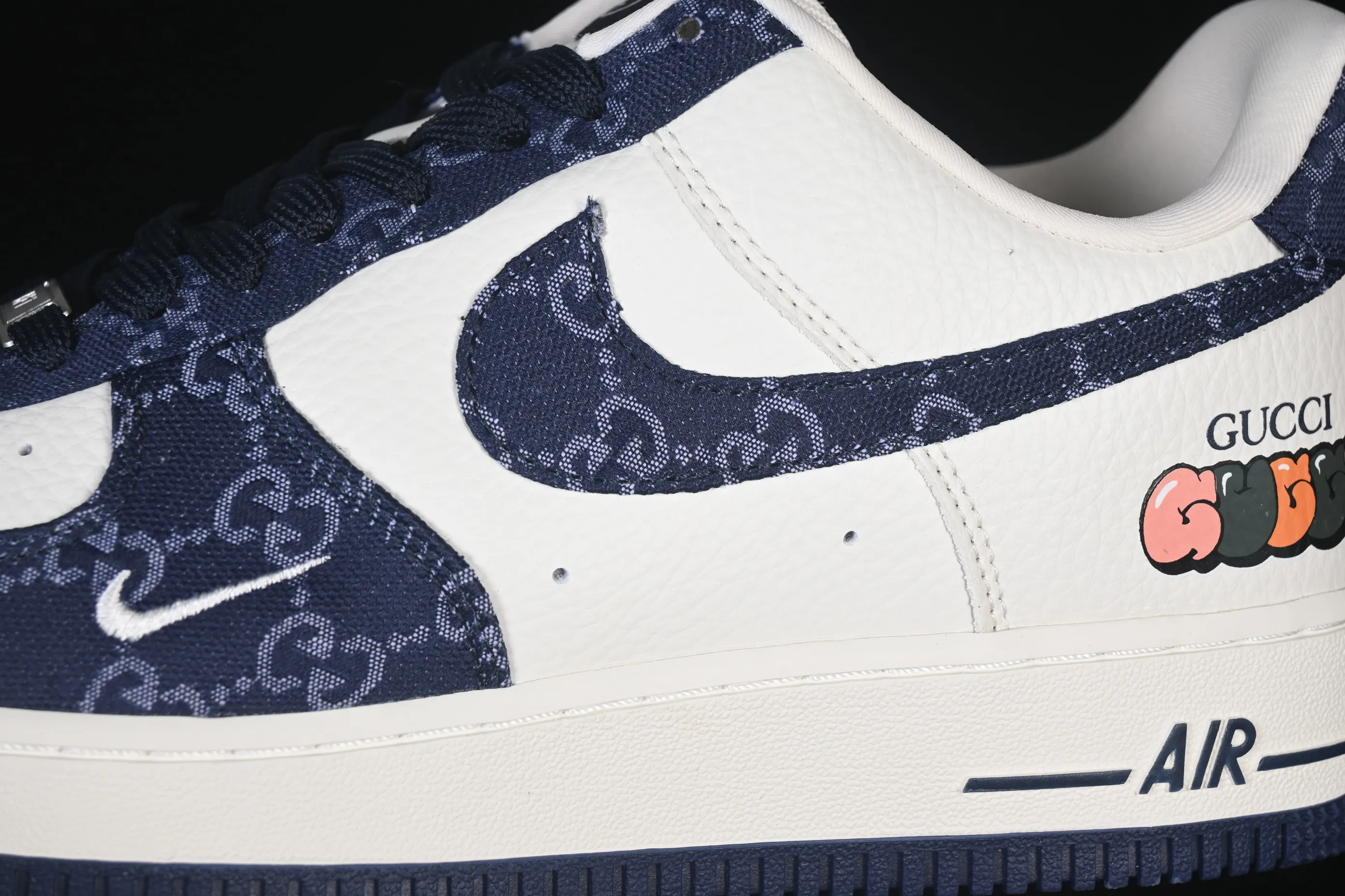 All categories Nk Air Force 1 Air Force series Nk Air Force 1 Low Air Force low-top Nike Air Force 1'07 Low Gucci joint navy blue denim Air Force 1 low-top casual sneakers SC0601-569